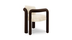 Modern sculptural fur dark brown velvet Double Arch dining chair by InsidherLand
