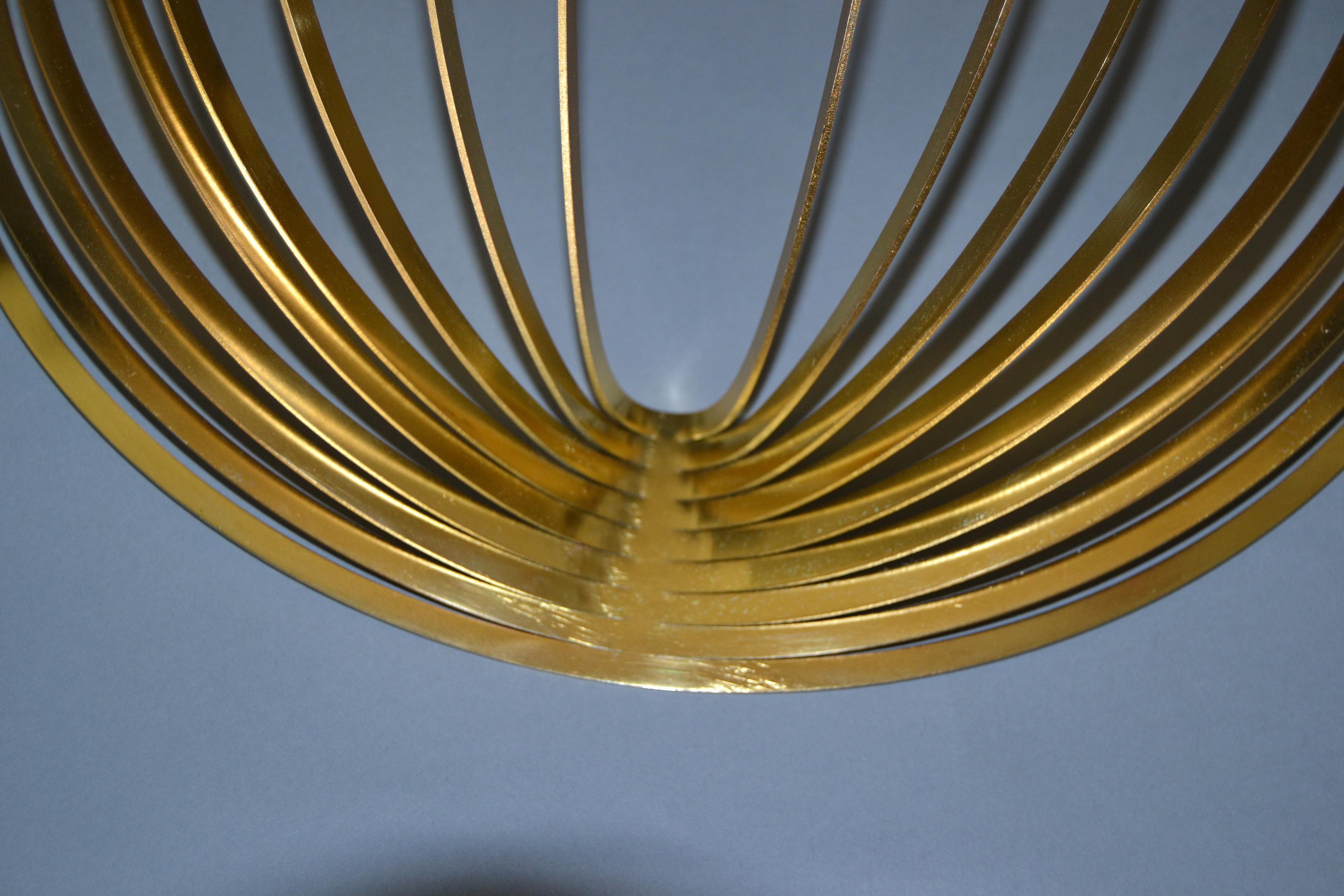 Swedish Modern Sculptural Golden Brass Rocking Bowl, Eight Mood, Sweden