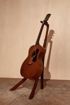 Modern Sculptural Guitar Stand in Walnut