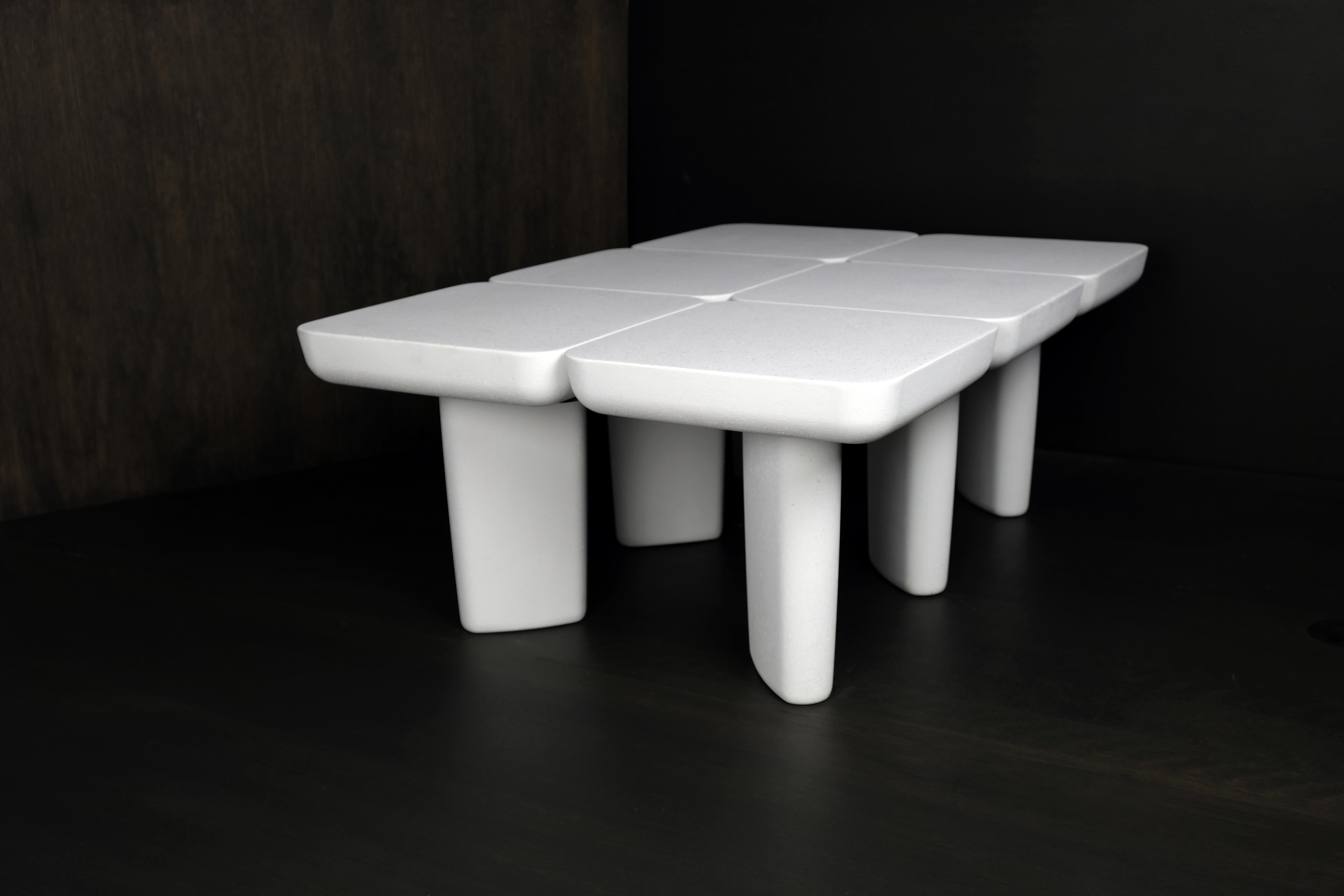 Organic Modern Rectangular Indoor / Outdoor Coffee Table 'LEAF 6' In New Condition For Sale In PALEA FOKEA, ATTIKI