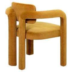 Modern sculptural mustard velvet Double Arch dining chair by InsidherLand