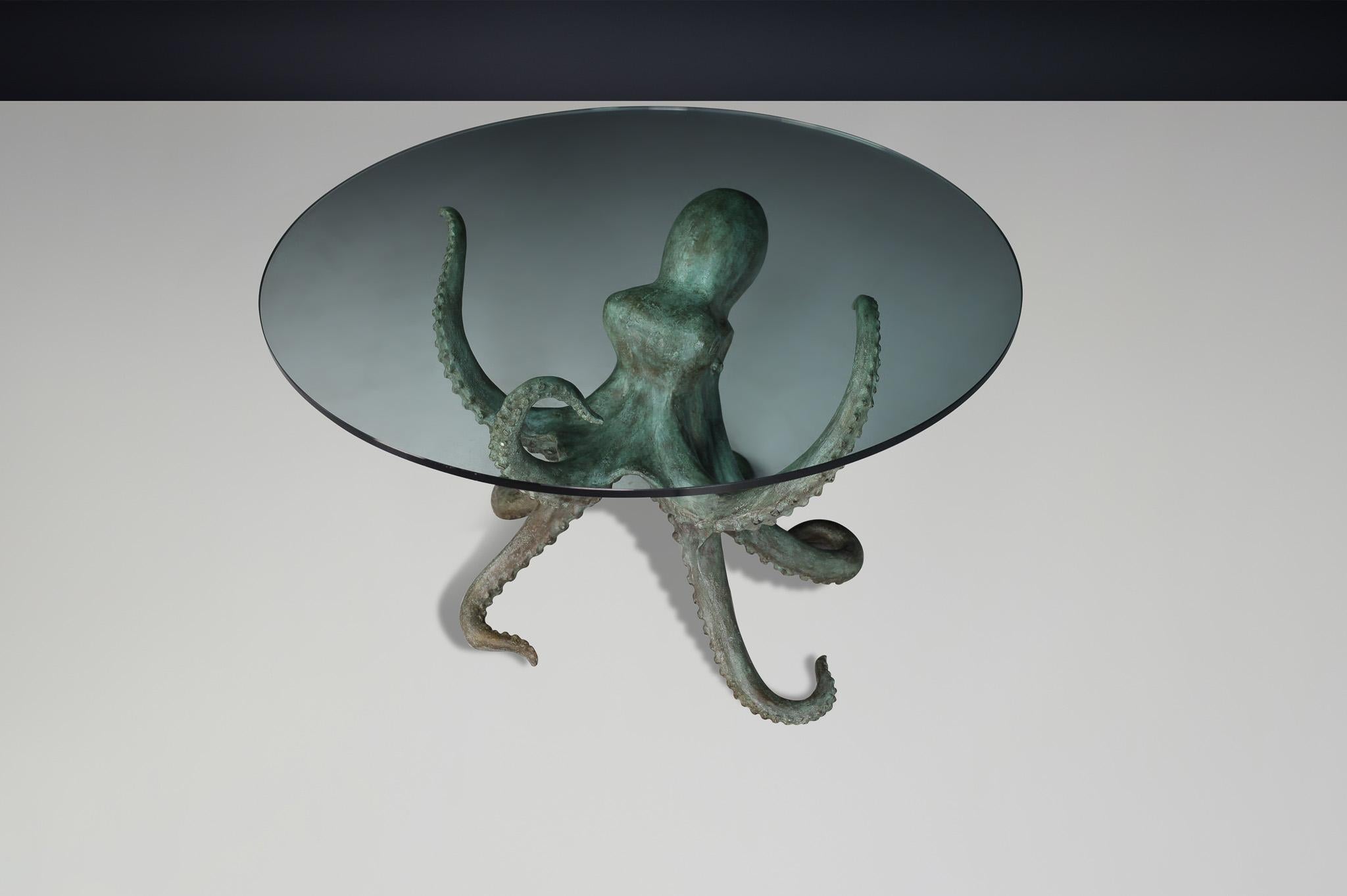 Moderne Table d'appoint ou de salle à manger moderne sculpturale en bronze, Italie, années 1980 en vente