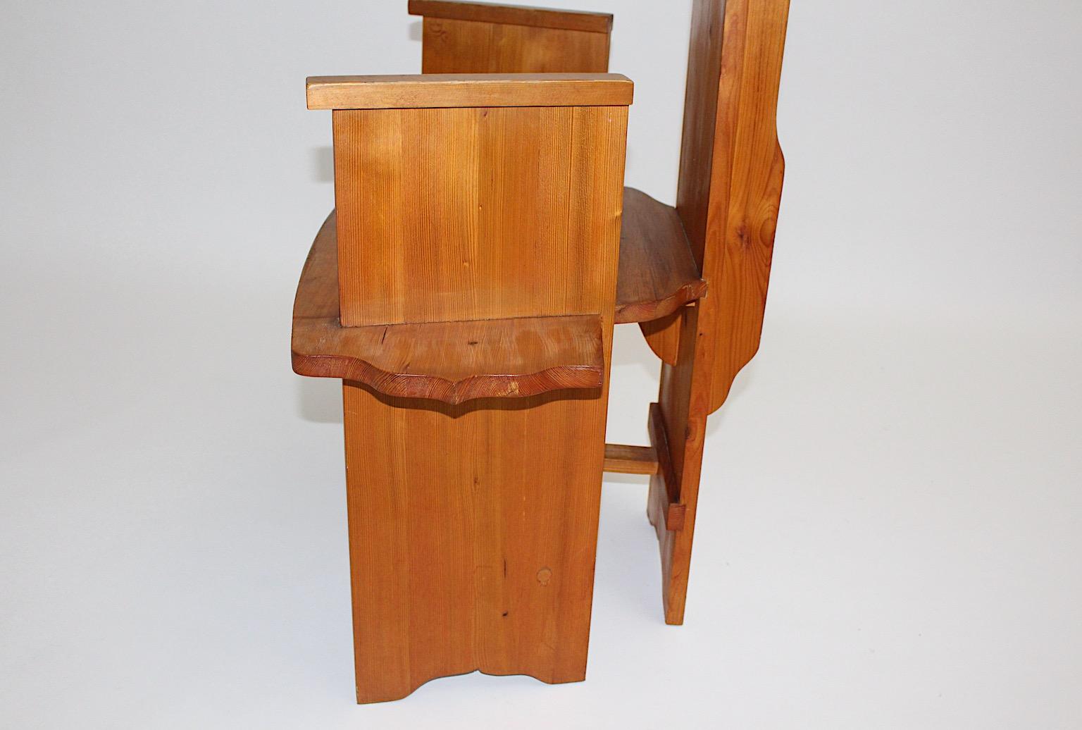Sculptural Organic Honeybrown Freestanding Side Chair Armchair Spruce Knoll 1986 For Sale 13