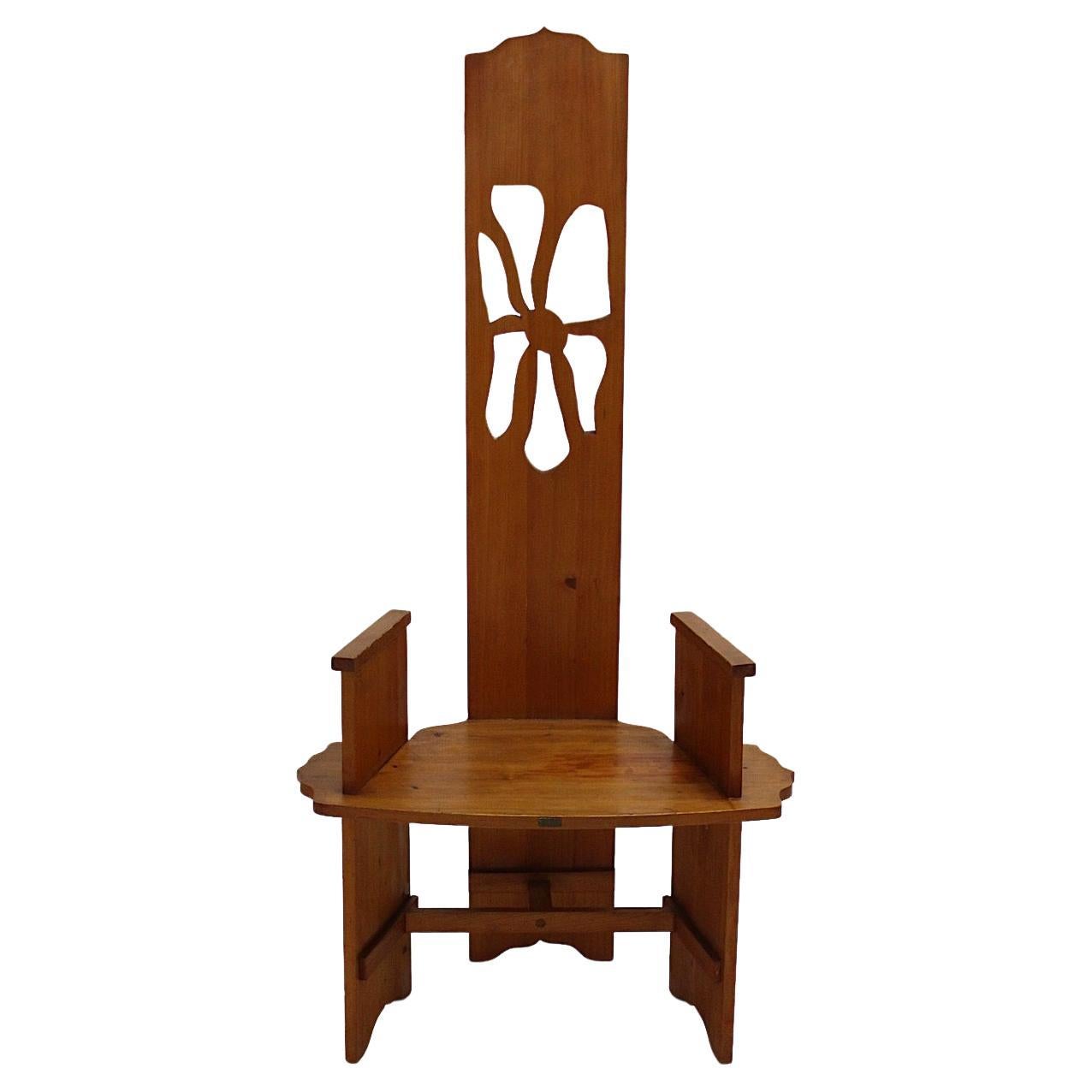 Sculptural Organic Honeybrown Freestanding Side Chair Armchair Spruce Knoll 1986 For Sale