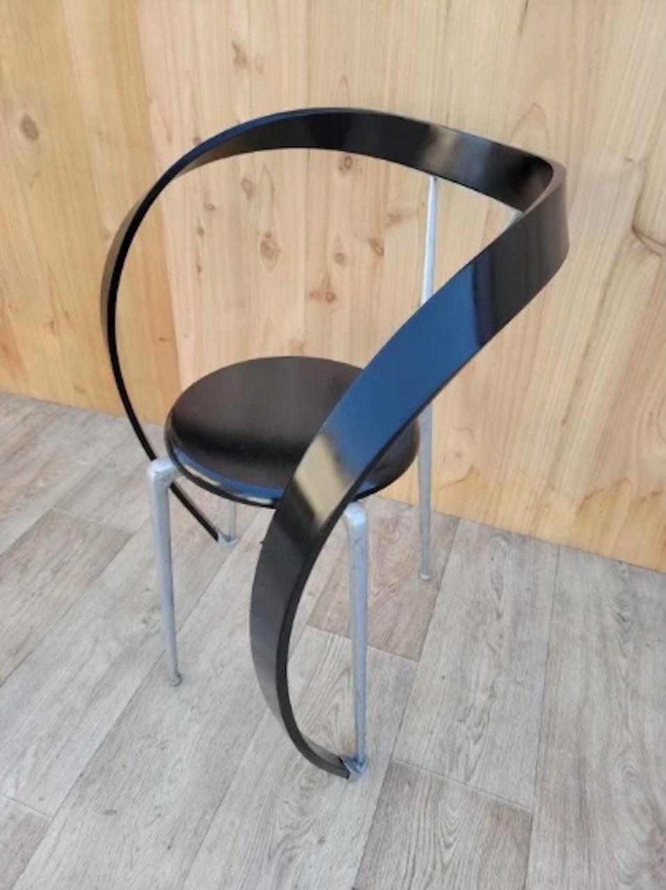 Métal Modern Sculptural Revers Armchairs by Andrea Branzi for Cassina - Set of 3 en vente
