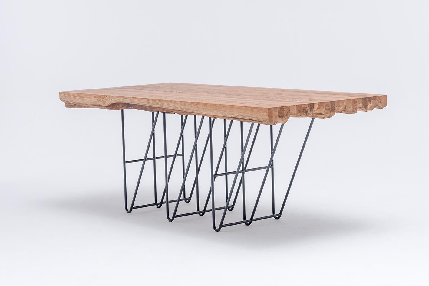 Brutalist Modern Sculptural Solid Oak Dining Table “MASIV”, European Craftsmanship For Sale