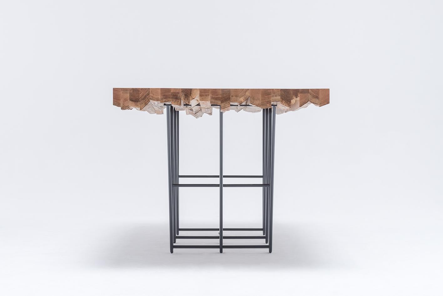 Polish Modern Sculptural Solid Oak Dining Table “MASIV”, European Craftsmanship For Sale