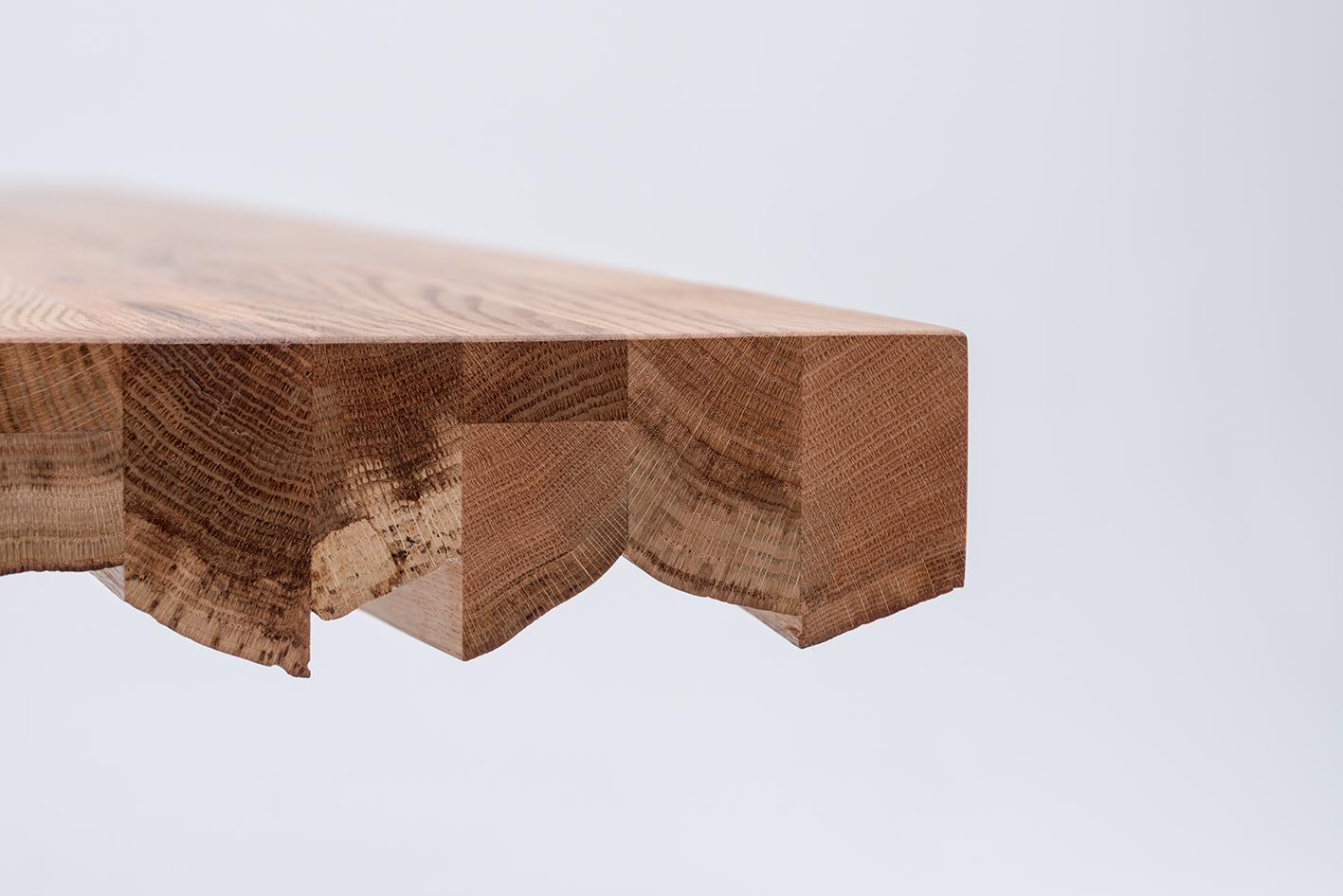 Hand-Crafted Modern Sculptural Solid Oak Dining Table “MASIV”, European Craftsmanship For Sale