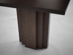 Modern Sculptural Solid Oak Wooden Brut Slim Dining Table by Mokko Amsterdam