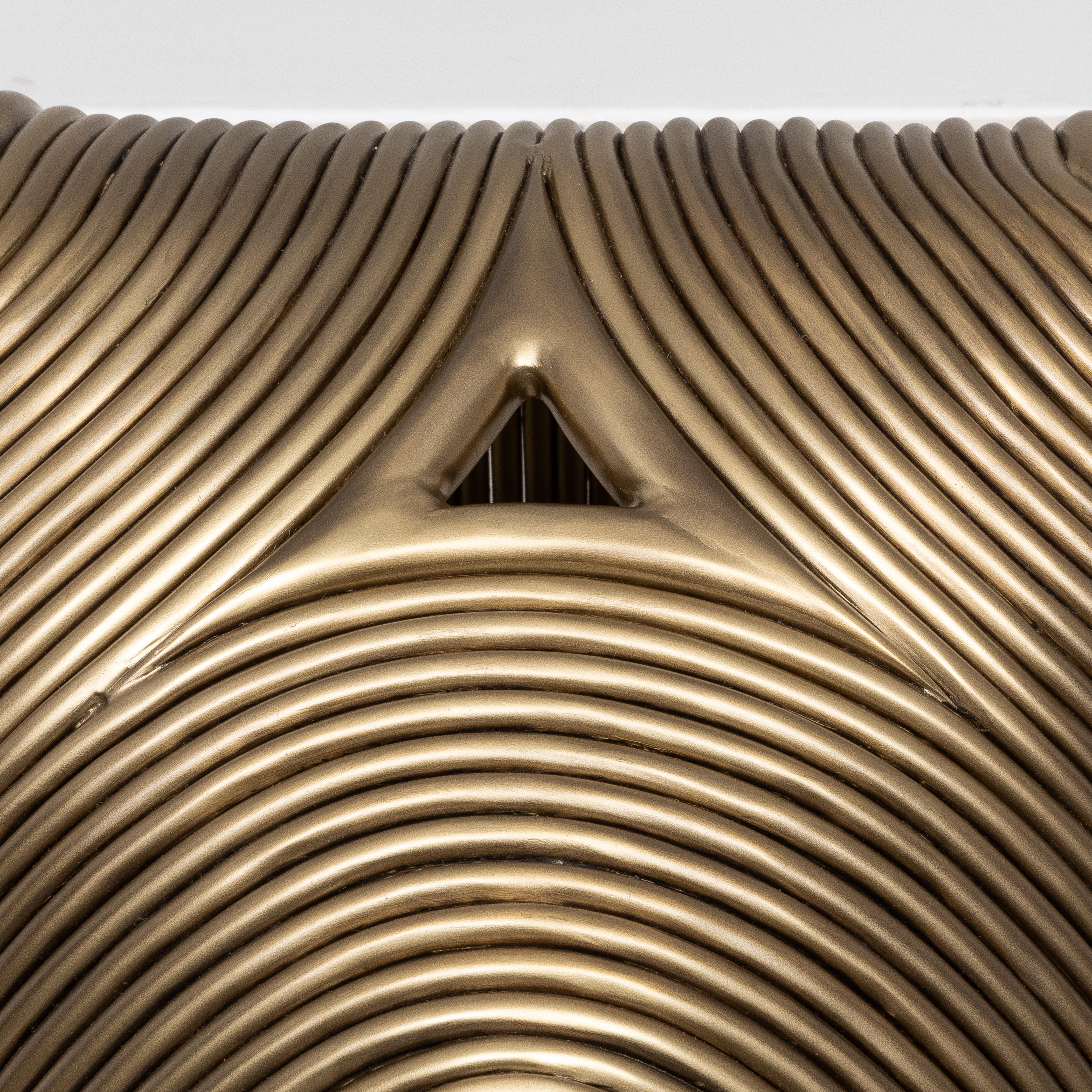 Sgabello moderno scultoreo in ottone patinato bronzo di R&Y Augousti in vendita 5