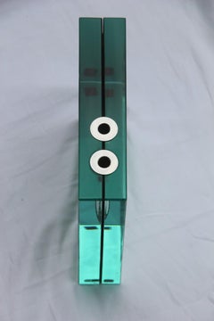 Vaso scultoreo moderno Gallotti & Radice 1970 Forma quadrata specchiata Italiano
