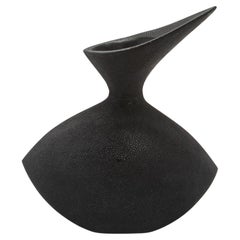 Modern Sculptural Vase in Black Shagreen by R&Y Augousti