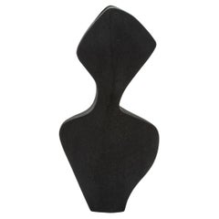 Modern Sculptural Vase in Black Shagreen by R&Y Augousti
