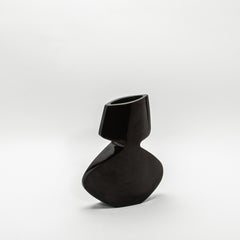 Modern Sculptural Vase in Black Shell by R&Y Augousti