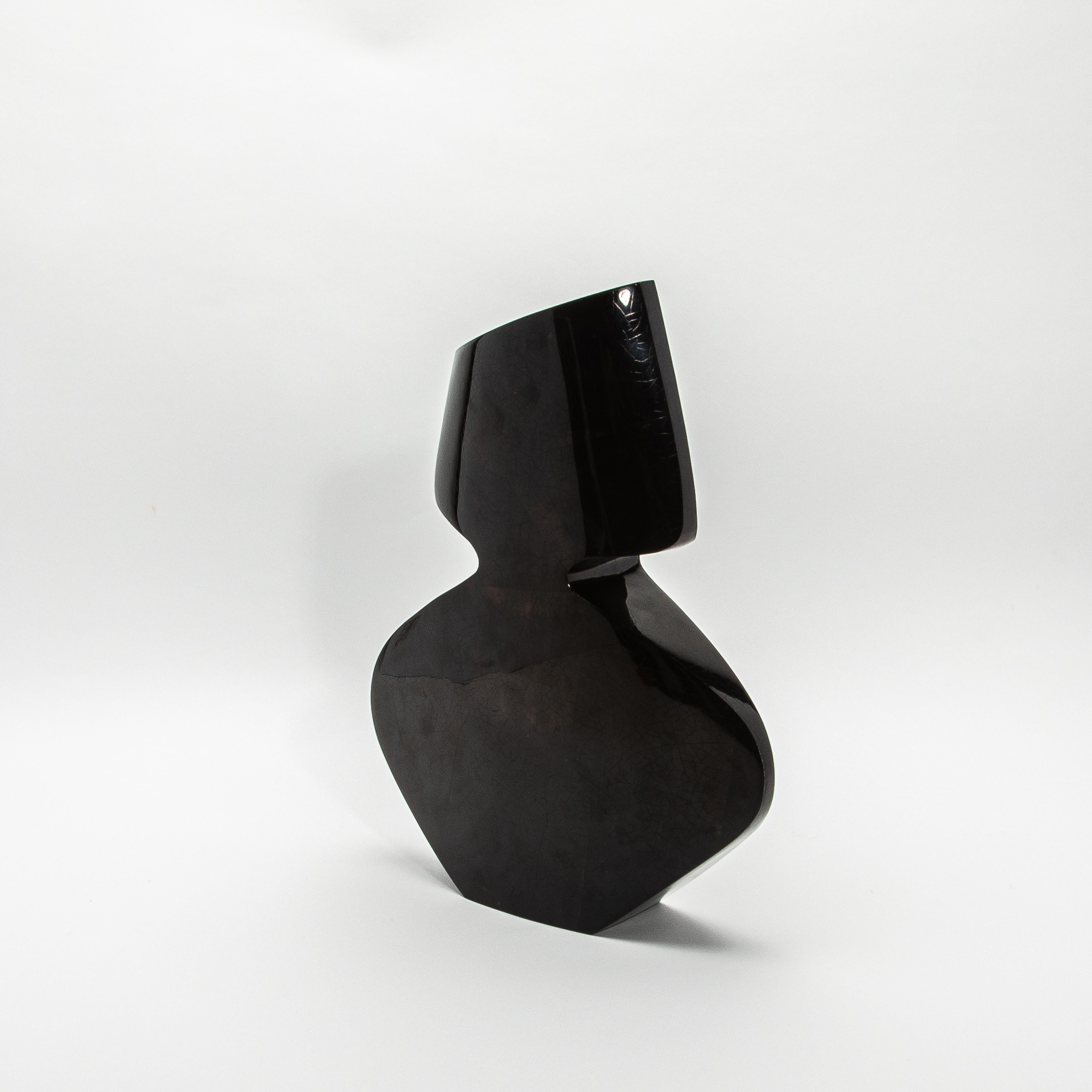 Philippine Modern Sculptural Vase in Black Shell by R&Y Augousti For Sale