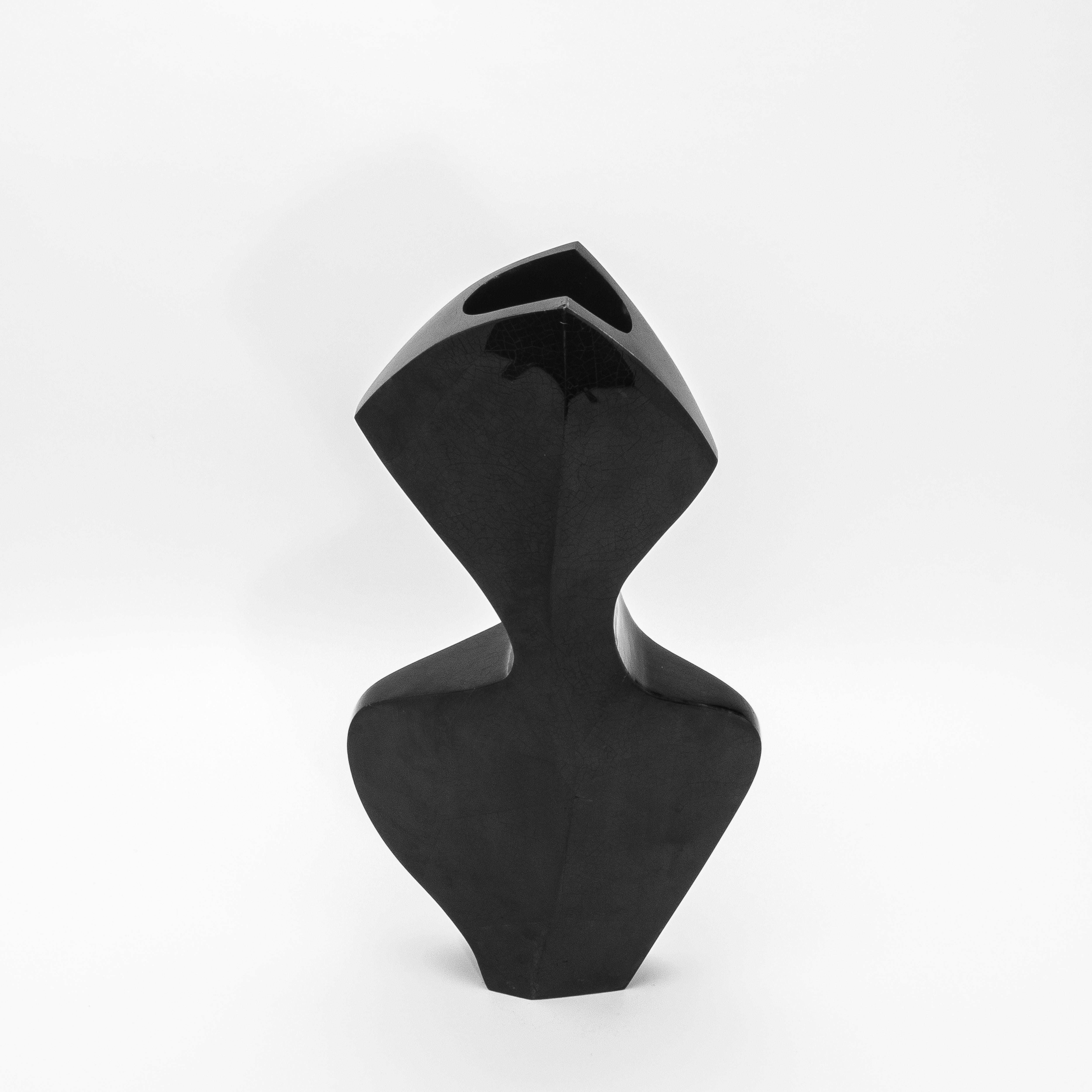XXI secolo e contemporaneo Vaso moderno scultoreo in conchiglia nera di R&Y Augousti in vendita
