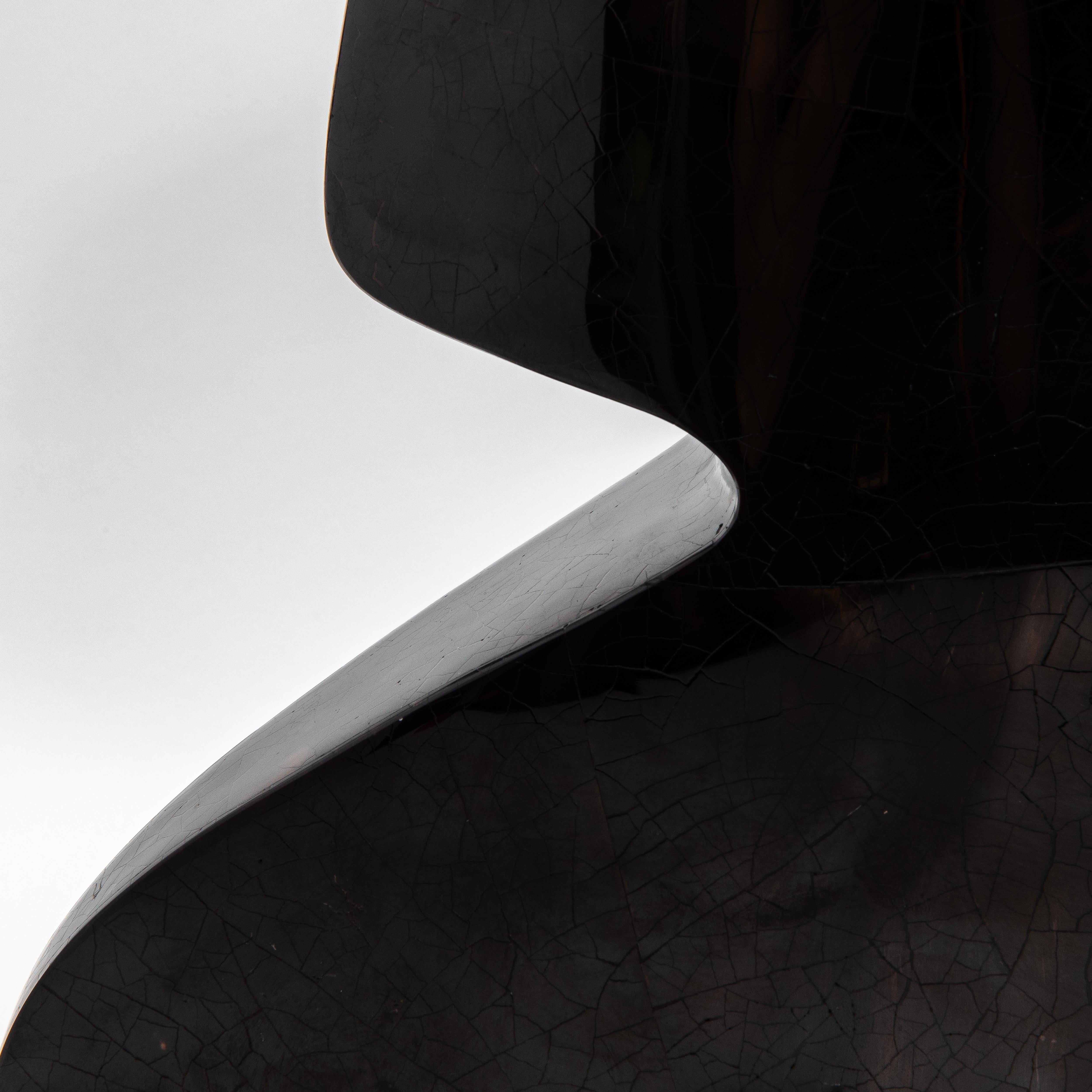 Contemporary Modern Sculptural Vase in Black Shell by R&Y Augousti For Sale