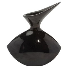 Modern Sculptural Vase in Black Shell by R&Y Augousti