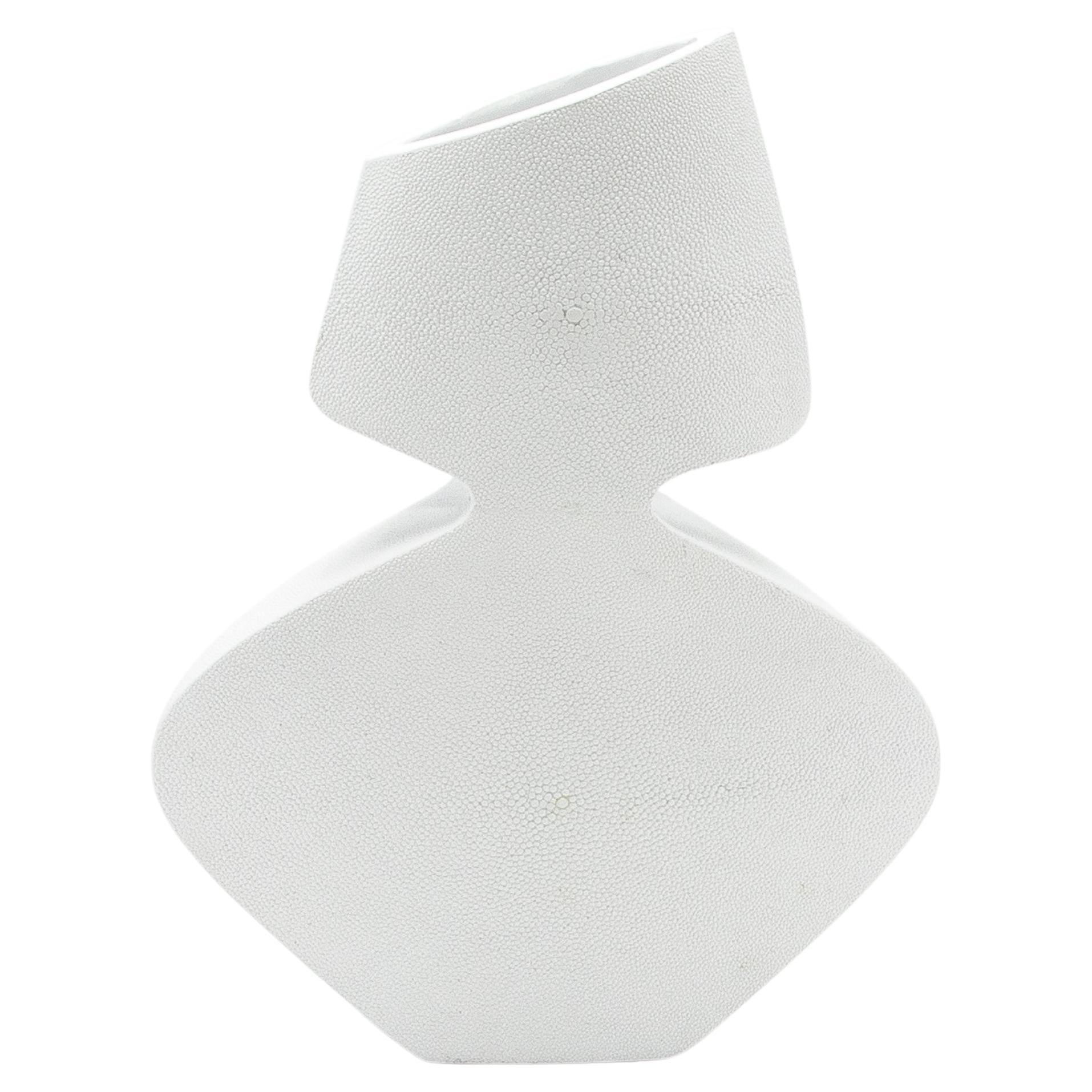 Modern Sculptural Vase in Shagreen by R&Y Augousti
