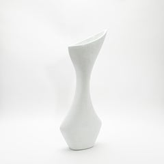 Modern Sculptural Vase in White Shagreen by R&Y Augousti