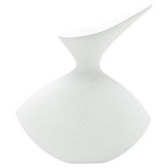 Modern Sculptural Vase in White Shagreen by R&Y Augousti