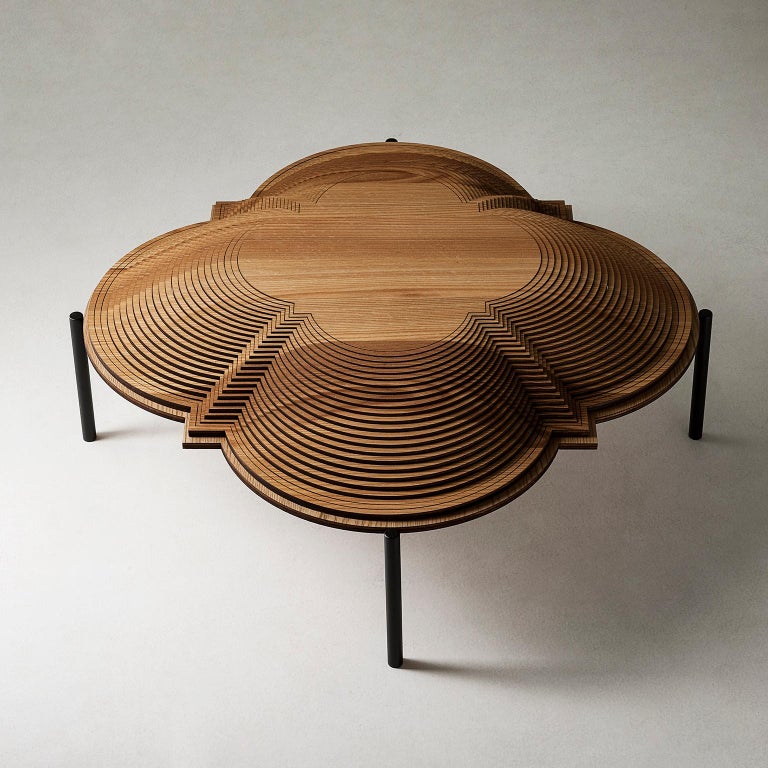 Modern Sculptural Wood Coffee Table "Dome 1" by Sebastiano Bottos