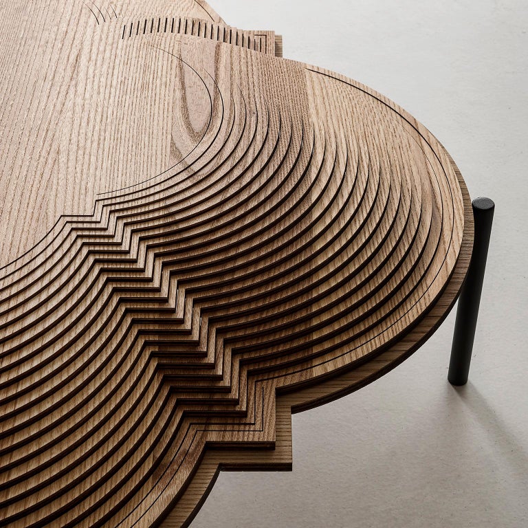 Modern Sculptural Wood Coffee Table "Dome 1" by Sebastiano Bottos
