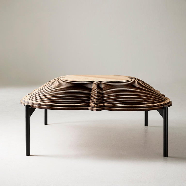Modern Sculptural Wood Coffee Table "Dome 1" by Sebastiano Bottos