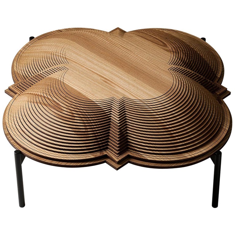 Modern Sculptural Wood Coffee Table "Dome 1" by Sebastiano Bottos