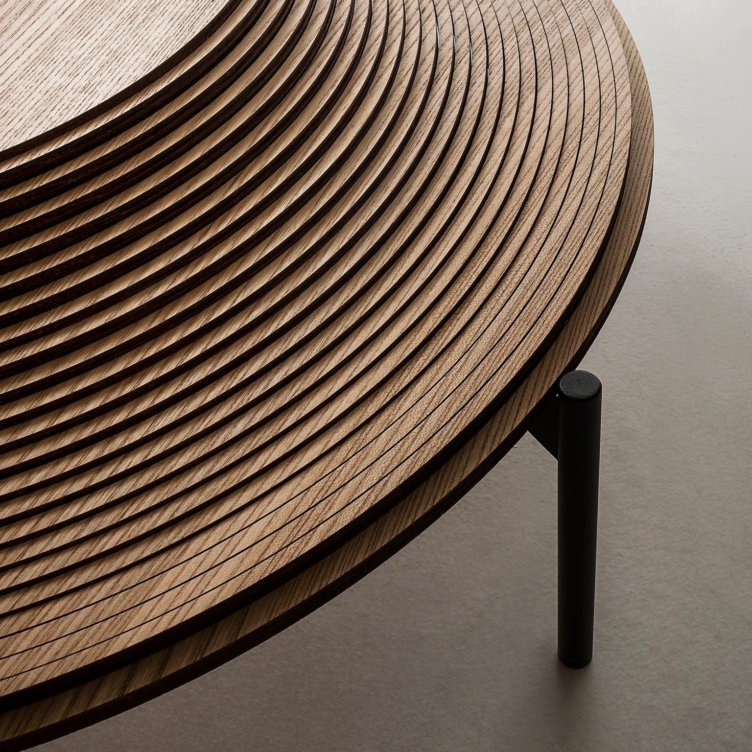 Travail du bois Table basse moderne sculpturale en bois « Dome 2 and 3 » de Sebastiano Bottos, Italie en vente
