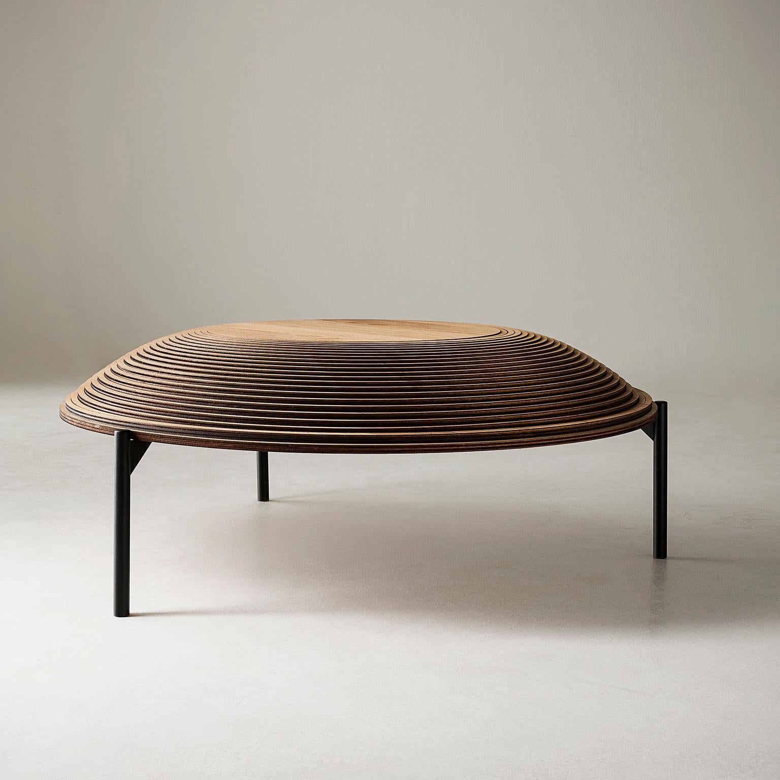Woodwork Modern Sculptural Wood Coffee Table 