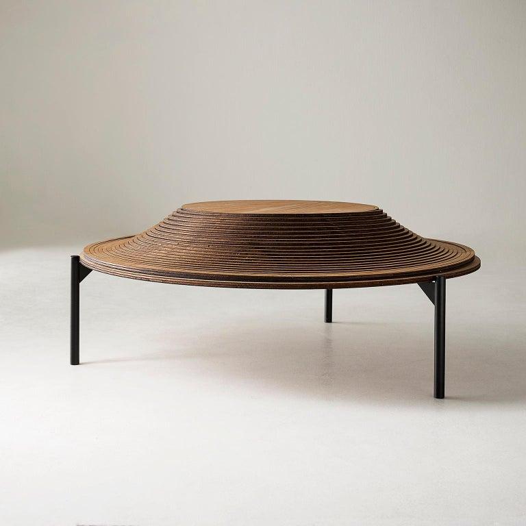 Modern Sculptural Wood Coffee Table 