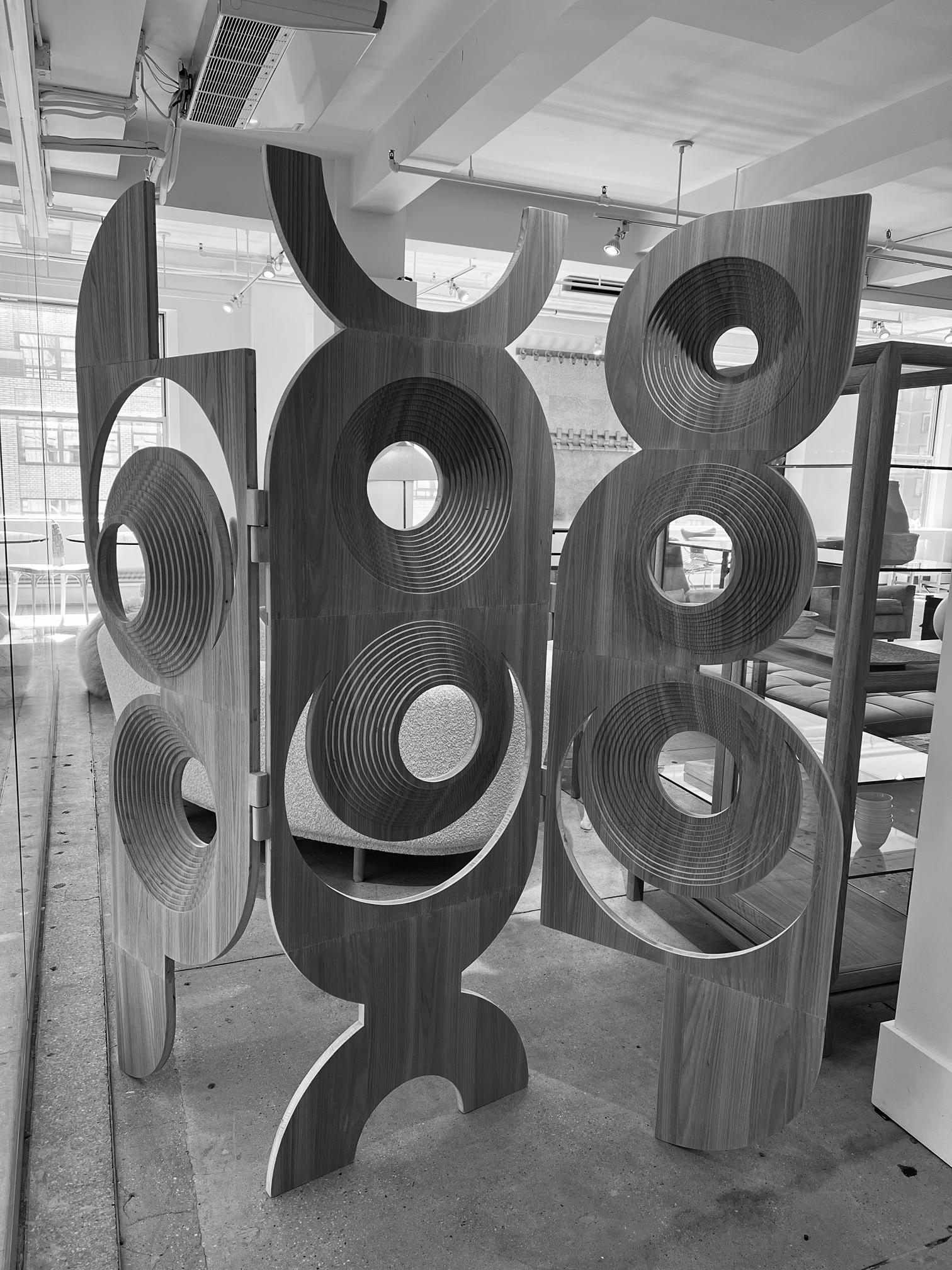 Modern  Sculptural Wood Room Divider by Sebastiano Bottos, Italia For Sale 2