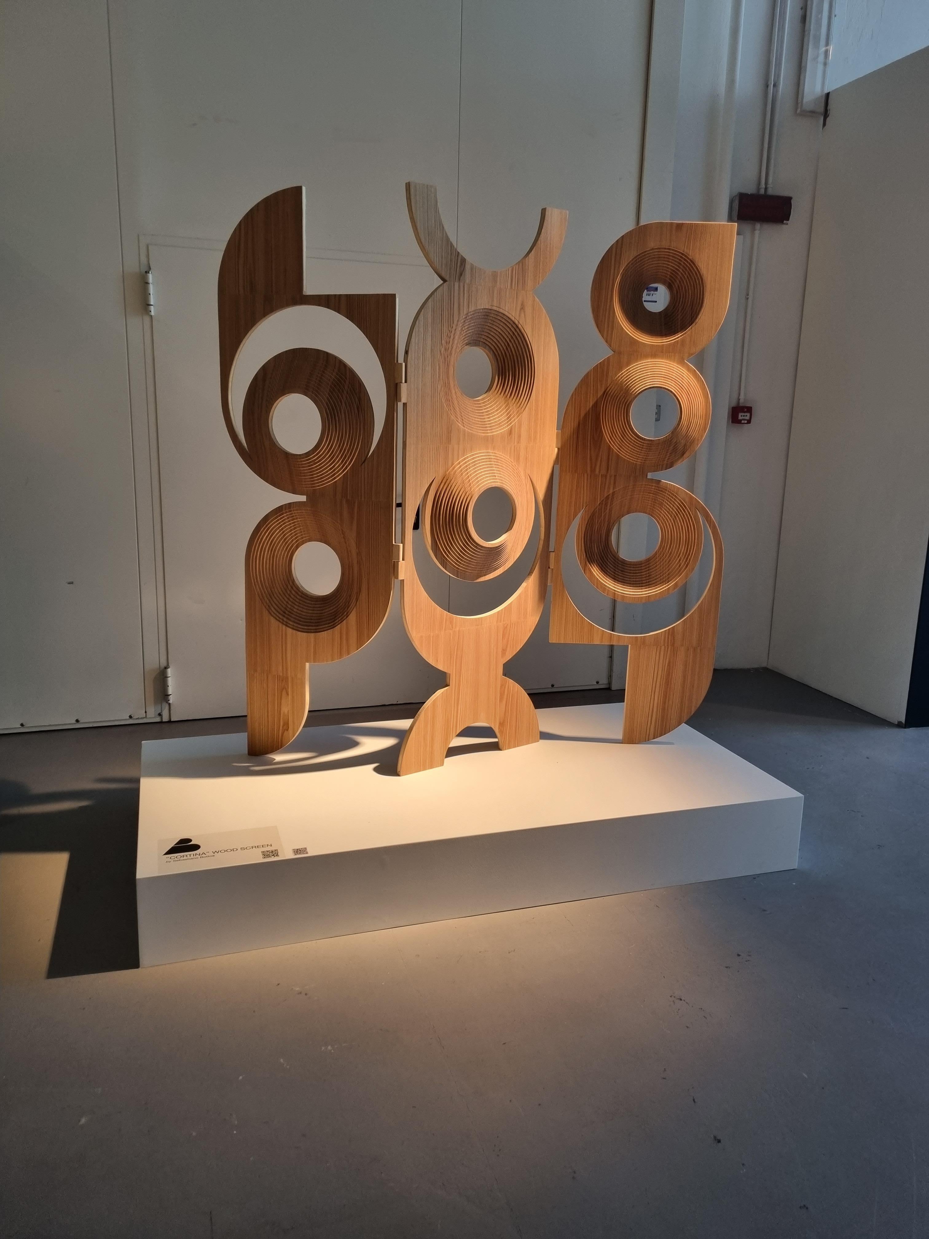 Moderne  Séparation de pièce en bois sculptural de Sebastiano Bottos, Italie en vente 6