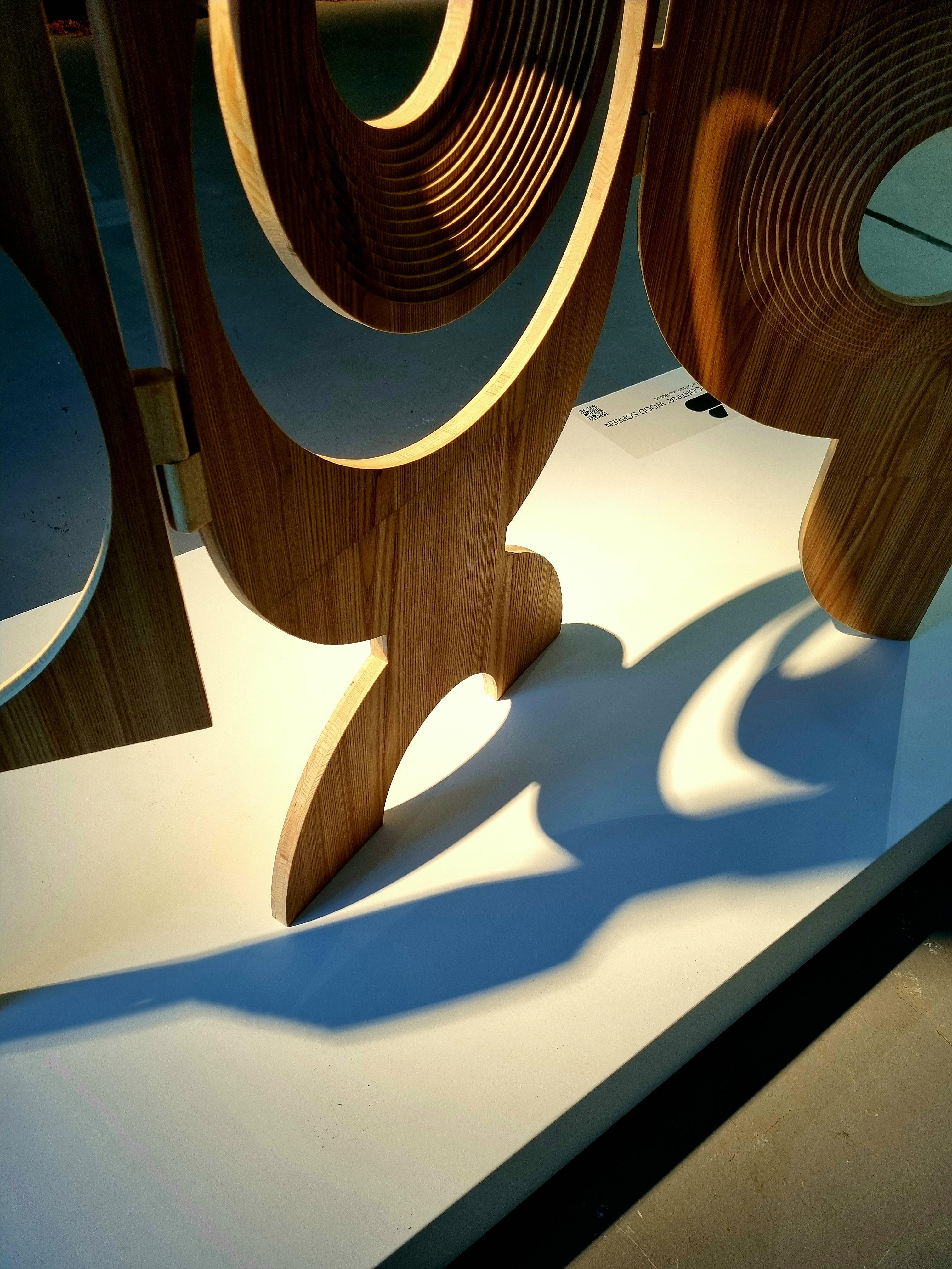 Moderne  Séparation de pièce en bois sculptural de Sebastiano Bottos, Italie en vente 8