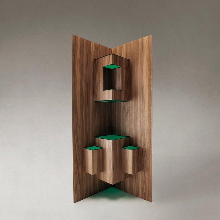 Moderner moderner skulpturaler Raumteiler aus Holz „Kirigami“ von Sebastiano Bottos Italia im Angebot 7