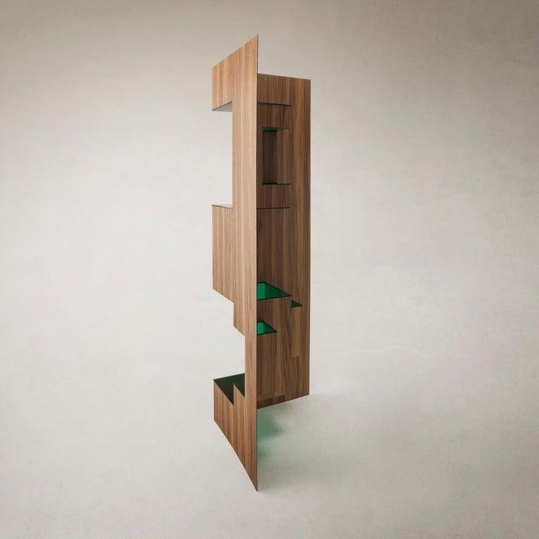 Modern Sculptural Wood Room Divider 