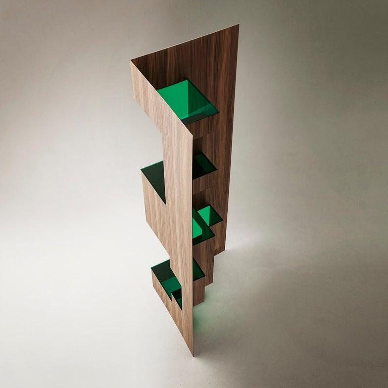 Modern Sculptural Wood Room Divider 
