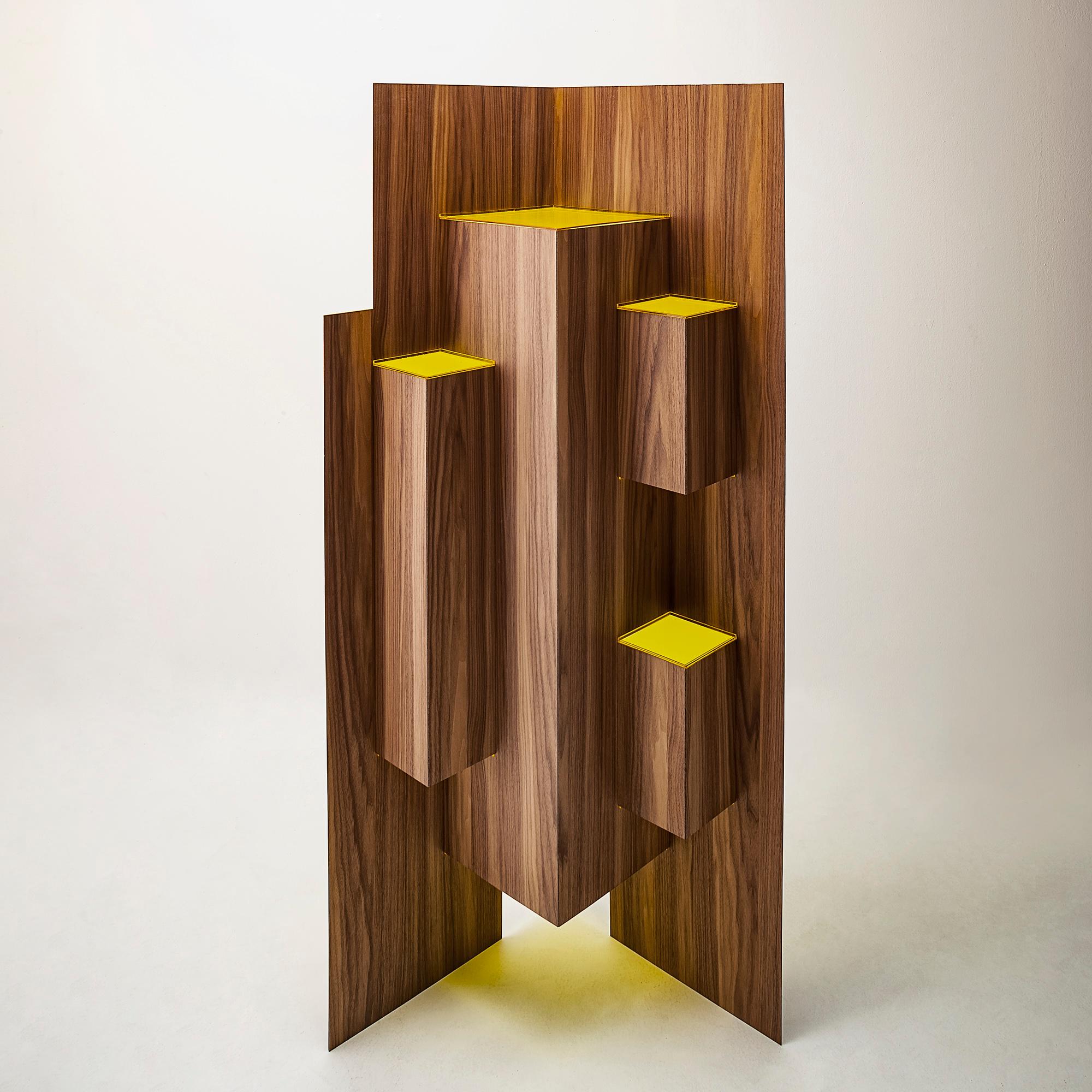 Moderner moderner skulpturaler Raumteiler aus Holz „Kirigami“ von Sebastiano Bottos Italia (Italienisch) im Angebot