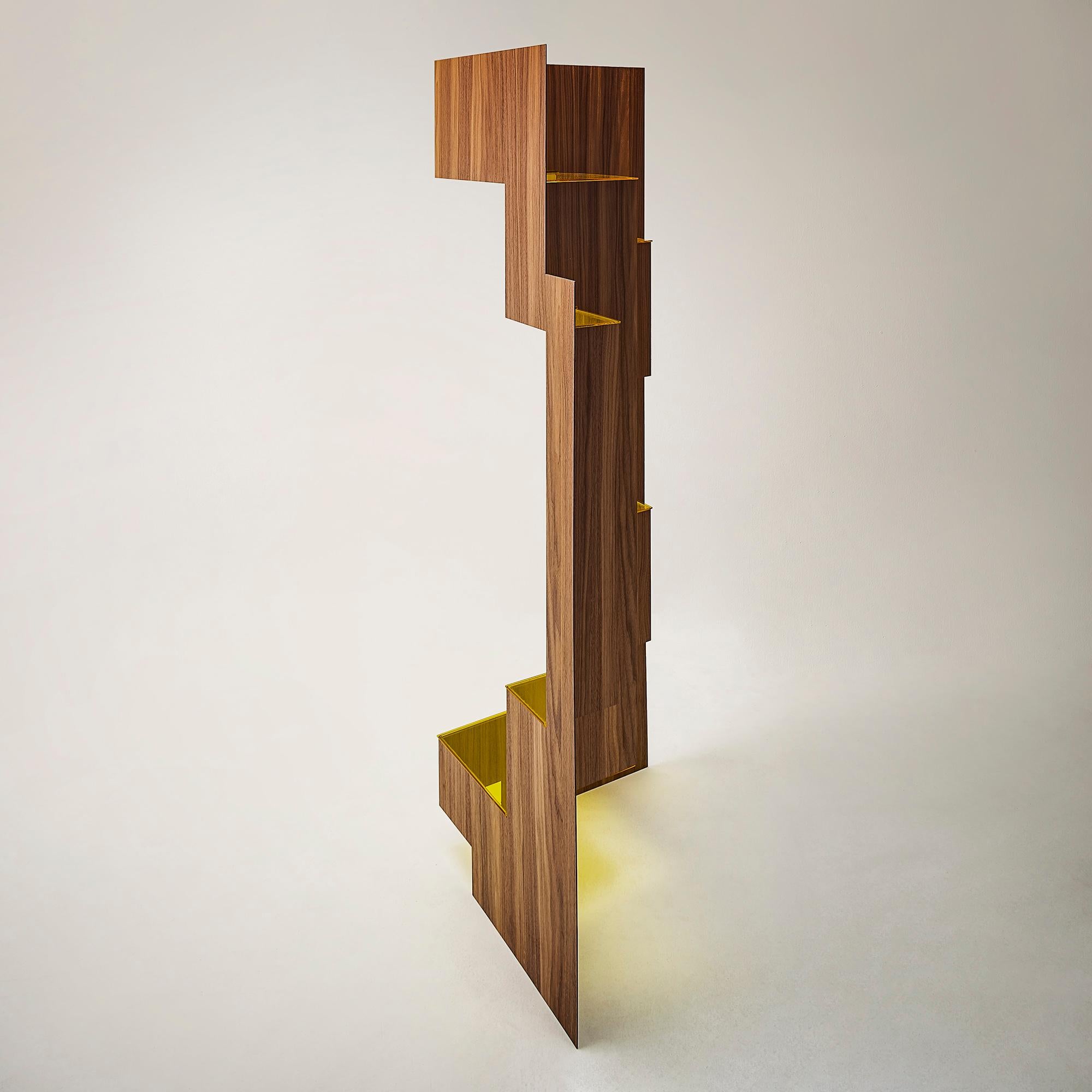 Moderner moderner skulpturaler Raumteiler aus Holz „Kirigami“ von Sebastiano Bottos Italia im Angebot 2