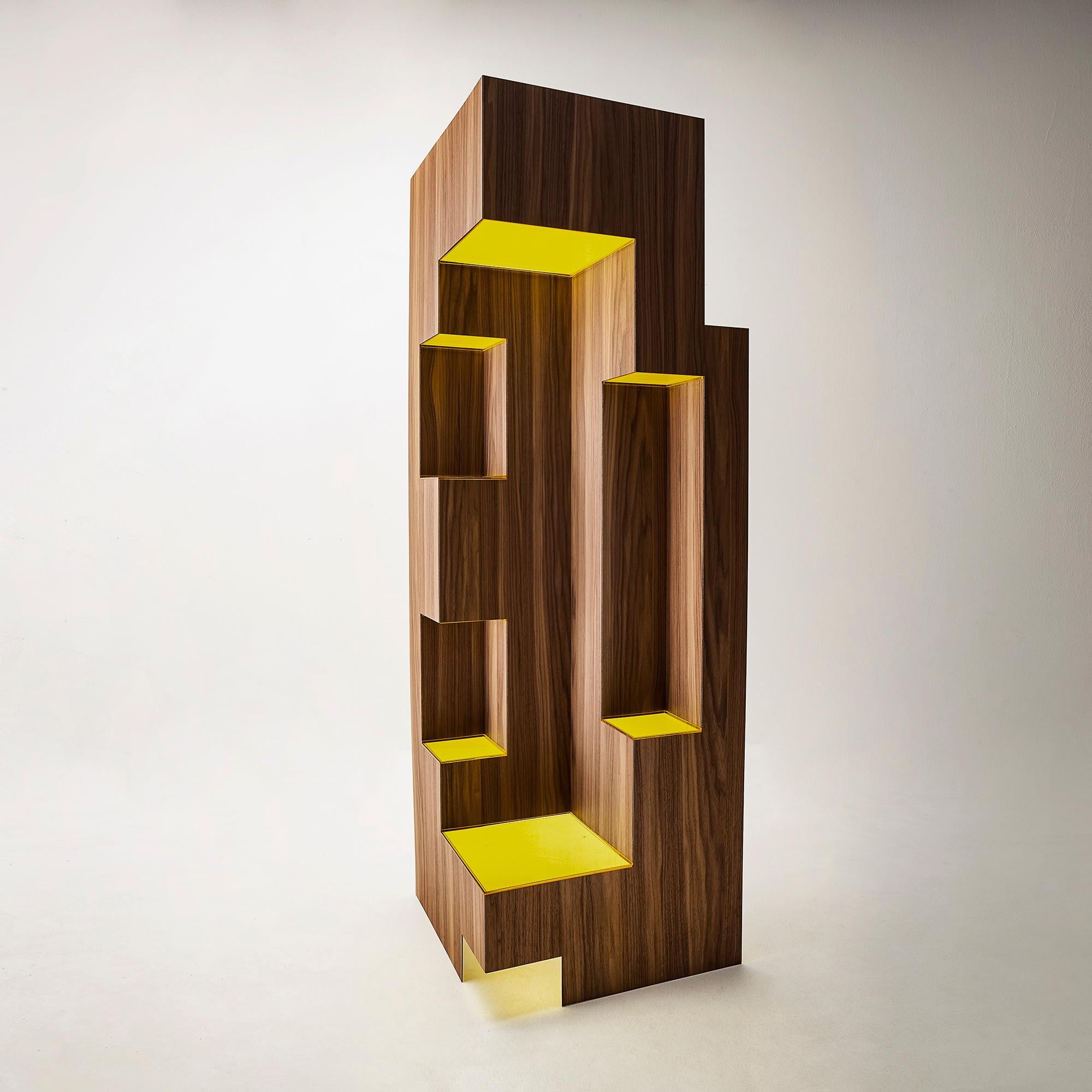 Moderner moderner skulpturaler Raumteiler aus Holz „Kirigami“ von Sebastiano Bottos Italia im Angebot 3