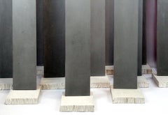 A Pirri, Instalación "cura", Hojas de acero sobre pedestales de cemento, Siglo XX