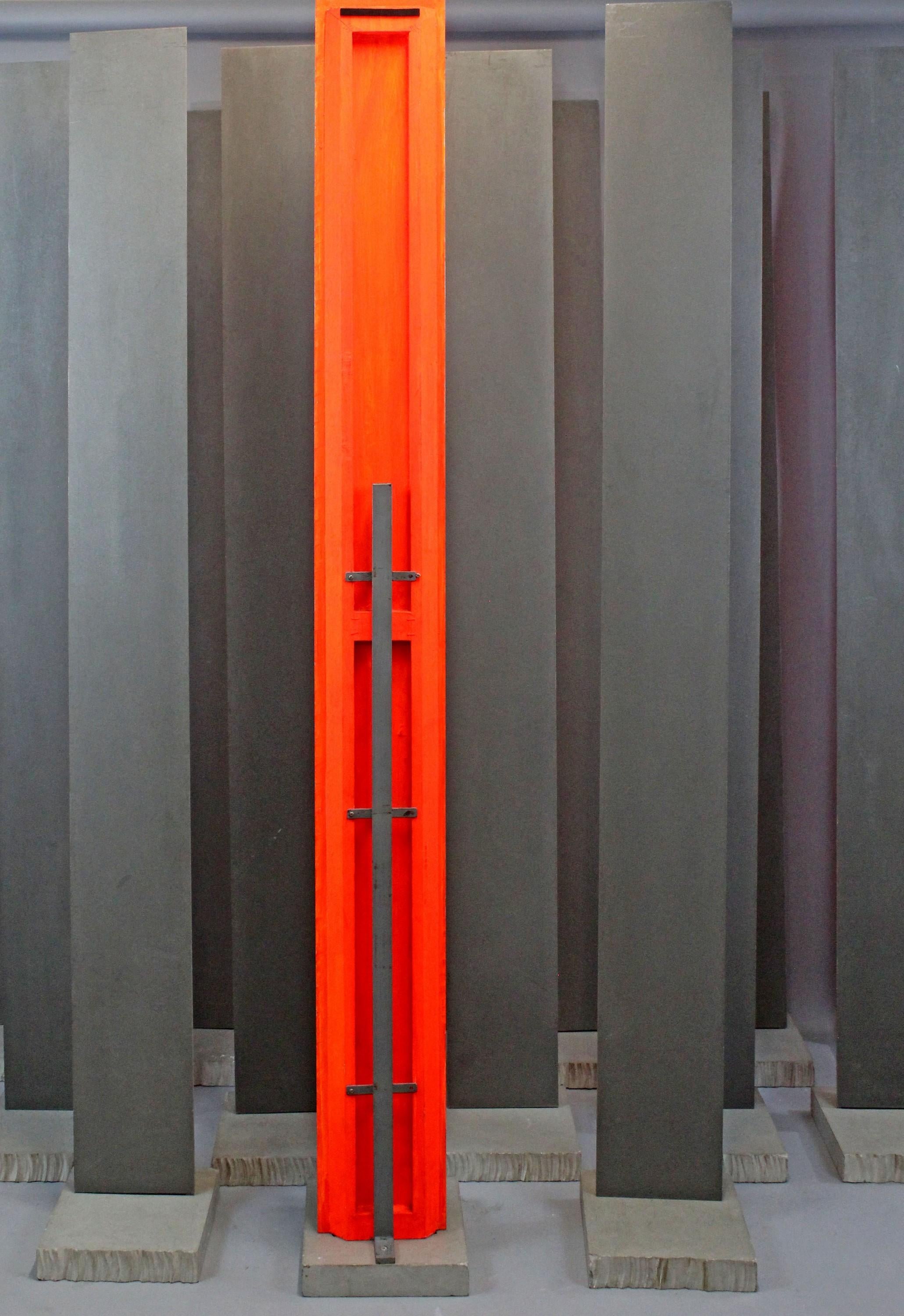 Modern A Pirri, Installation 'cure', Steel Blades On Cement Pedestals, 20th Century For Sale