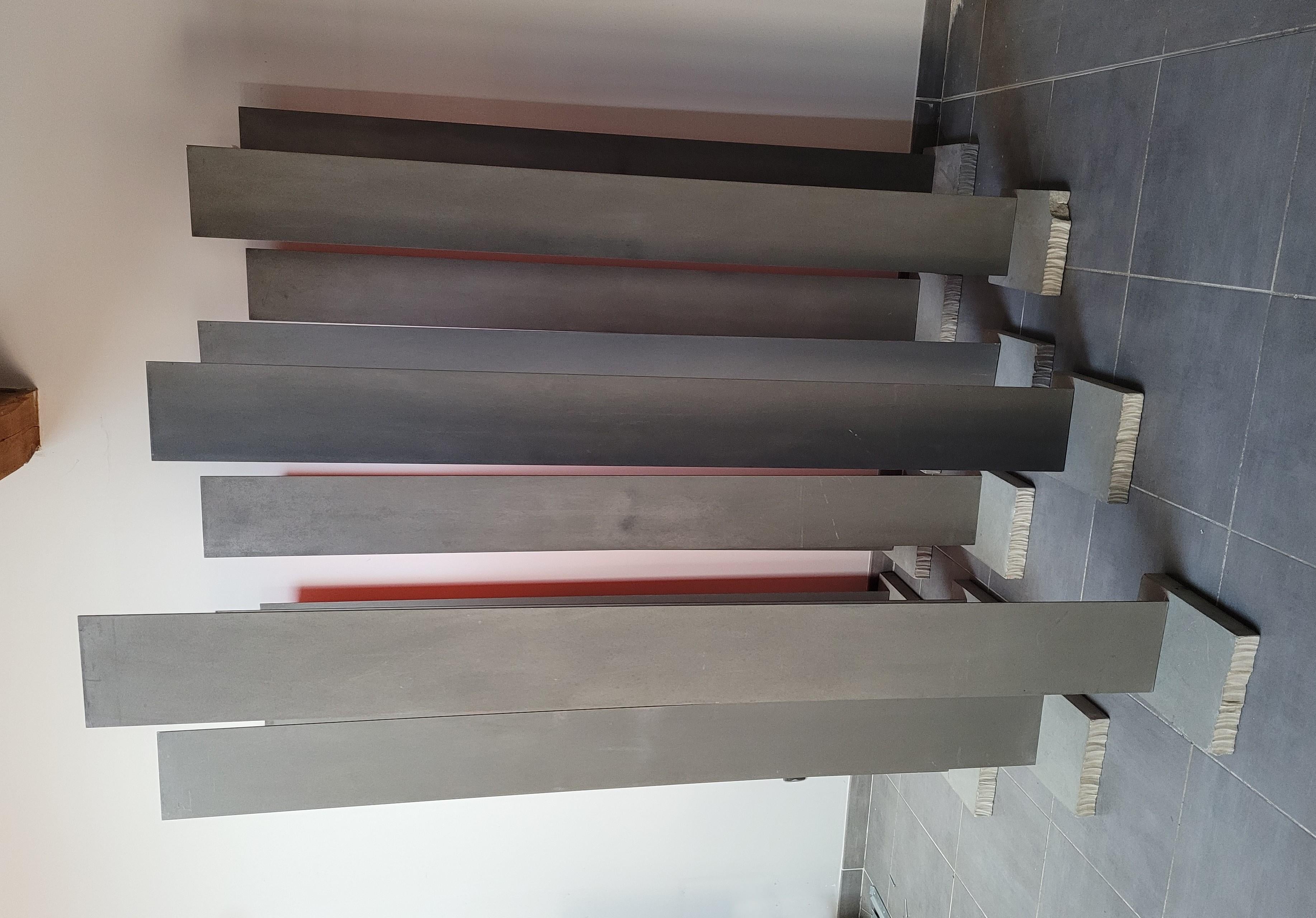 Metal A Pirri, Installation 'cure', Steel Blades On Cement Pedestals, 20th Century For Sale