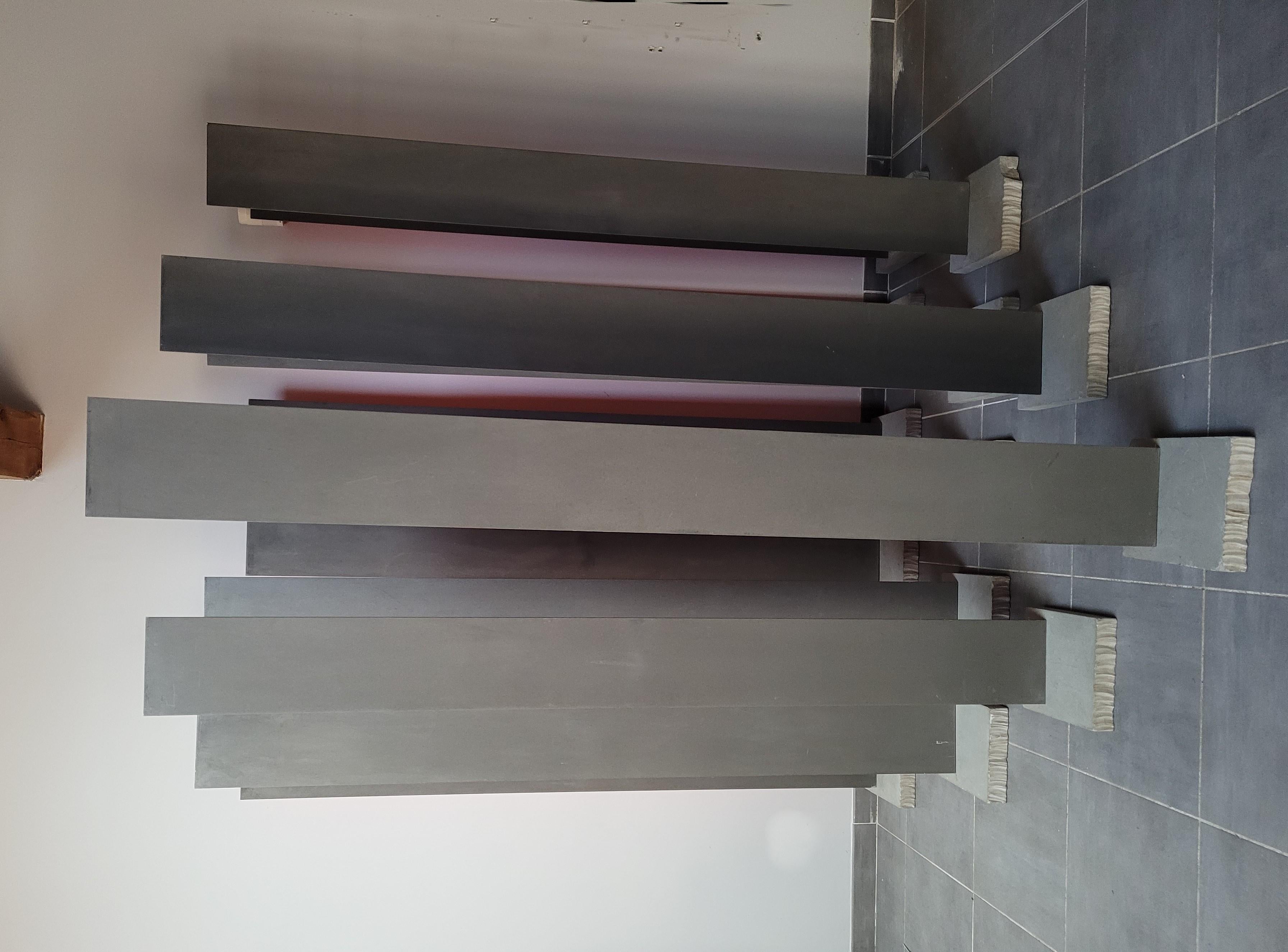 A Pirri, Installation 'cure', Steel Blades On Cement Pedestals, 20th Century For Sale 1