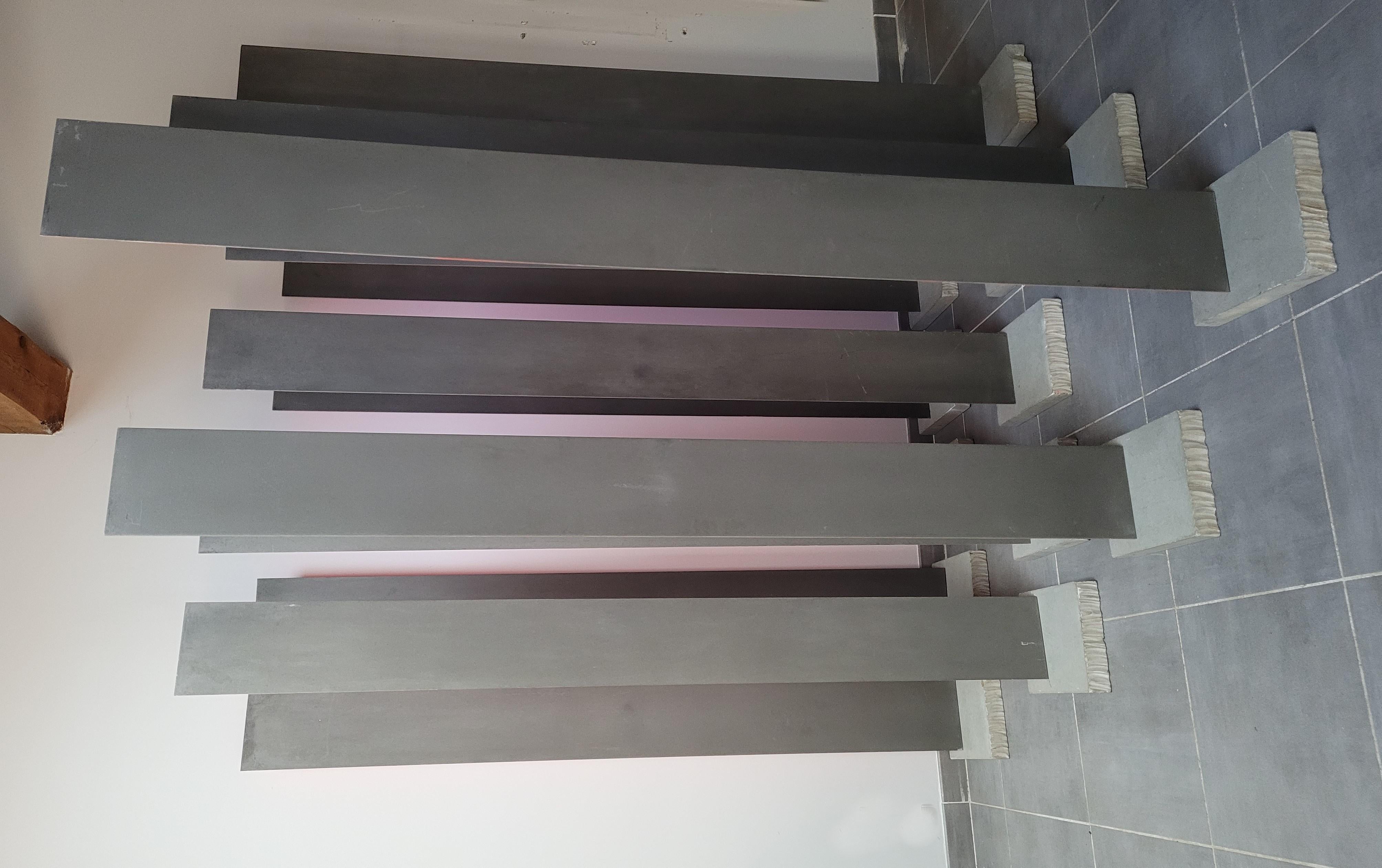 A Pirri, Installation 'cure', Steel Blades On Cement Pedestals, 20th Century For Sale 2