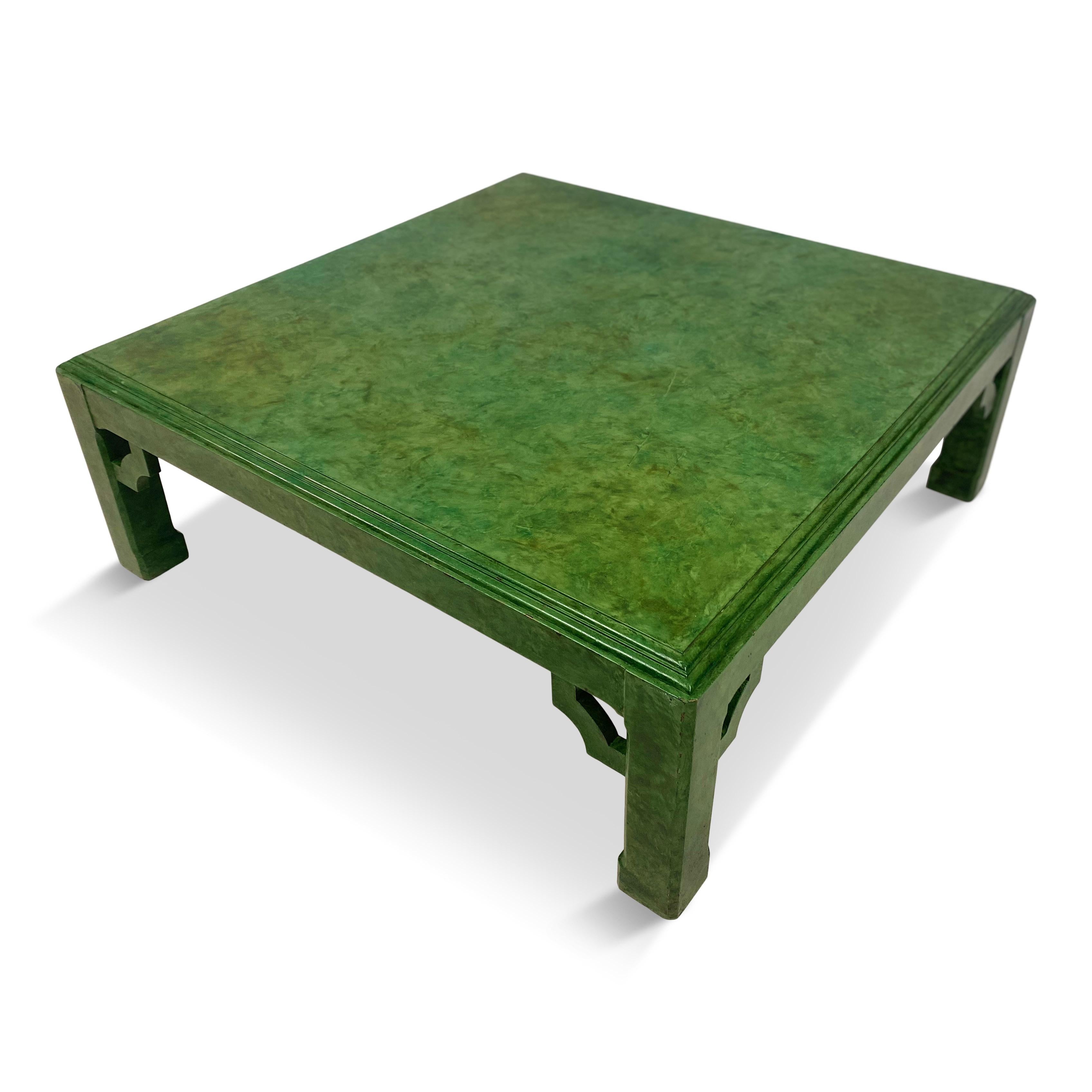 Coffee table

Scumbled green paint

Simulated marble effect

Classical details

Probably painted by Graham Carr

Late 20th Century U.K
 