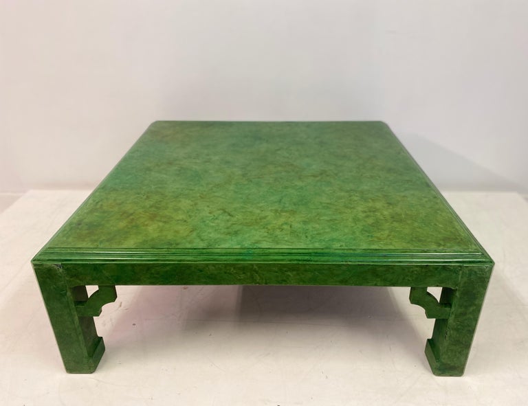 Modern Scumbled Green Coffee Table For Sale at 1stDibs