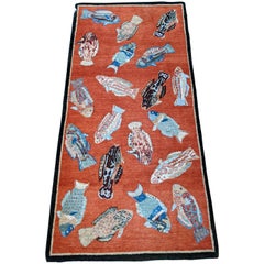 Modern Seascape Collection Featuring Fish, Made in India, Scatter Size, 3x6