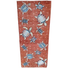 Modern Seascape Collection Featuring Turtles, Made in India, Scatter Size, 2-6x6